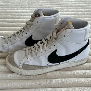 Nike White and Black High-Top Athletic Shoes